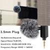 Andoer Mini Plug-in Smartphone Microphone Mobile Phone Microphone Cardioid Pickup 3.5mm TRRS Plug 90 Angle Adjustable with 2 Pieces Wind Protection for Smartphone Live Streaming Vlog Online Singing view 2