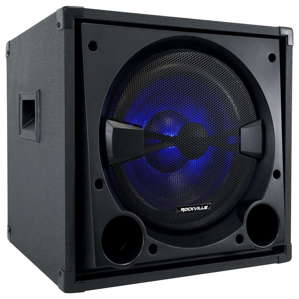 Rockville BASS Blaster 12 800W Powered Home Audio Subwoofer, 12" High-Grade Woofer with Y30 Magnet, Adjustable Crossover, RCA/Speaker Inputs, LED Lighting, for Home Theater & Music