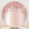 Leyiyi 7.5x7.5ft Rose Gold Round Backdrop Cover Luxurious Glittering Sequins Starlight Background for Photography Deluxe Drippy Circle Backdrop Children Adult Birthday Baby Shower Banner Photo Props view 1