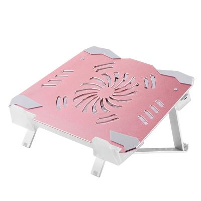 Feilx 5-Level Height Adjustable Laptop Stand, Laptop Stand for Desk, Aluminum Alloy Hollow-Carved Laptop Holder with 10 to 15.6 Inches Notebook Computer (Color : Pink)