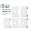 Bates 1 Port Keystone Jack Wall Plate - 5 Pack, Ethernet, Cat6, 1 Gang view 2