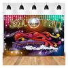 9x6ft 70's and 80's Disco Dancing Prom Party Decor Photo Background 70's Theme Photography Backdrop Neon Glow Photo Background Studio Props Banner view 1