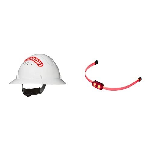 Coast SH300 Full Brim Safety Hard Hat with LHS300 Rechargeable LED Lighted Helmet Strap