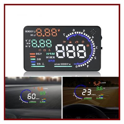 5.5'' A8 HUD Car Head Up Display OBD II LED Windscreen Project Alarm System On-board OBD Scanner Universal Auto For Car