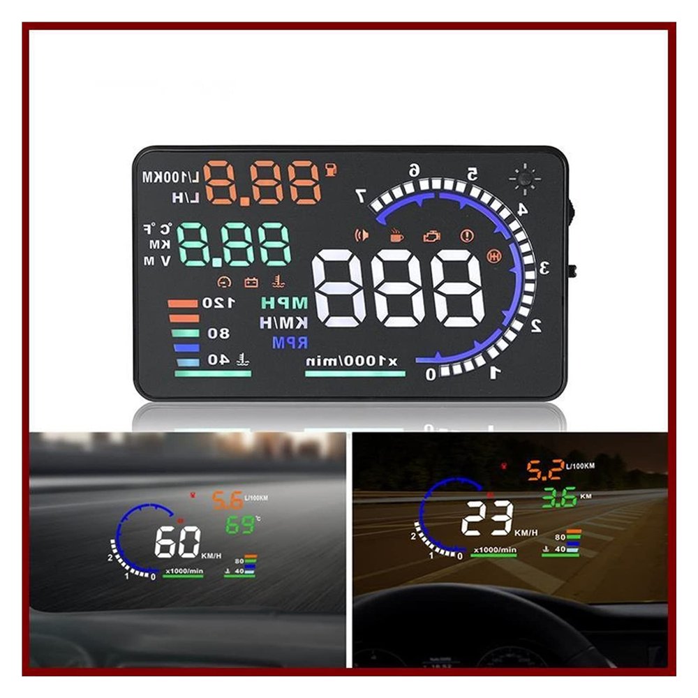 5.5'' A8 HUD Car Head Up Display OBD II LED Windscreen Project Alarm System On-board OBD Scanner Universal Auto For Car