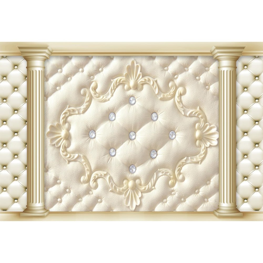 Baocicco 12x10ft Luxury Wall Photography Background Gold Pillars Headboard Texture Classic European Wall Interior Room Living Room Backdrop Wedding Birthday Baby Shower Newborn Kids Portrait Studio