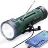 Hand Crank Flashlight, 3000mAh NOAA Weather Radio Flashlights with 3 Way Power Sources, Wind Up Flashlight Hand Crank Cell Phone Charger, Portable Radio AM/FM with Reading Lamp for Emergency/Outdoor view 1