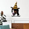 Halloween Stickers Witch Big Mountain Welcome Halloween Wall Decals Big Mountain Dog Wall Art Removable Poster Vinyl Wallpaper for Kids Boys Room Nursery Classroom Halloween Party Supplies 24 inch view 1