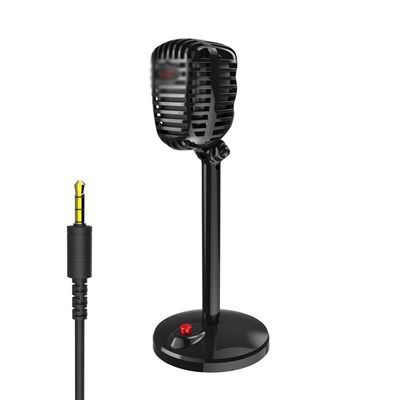 XIXIDIAN USB Computer Microphone,3.5MM Noise-Cancelling Recording Desktop Mic for PC/Laptop for Online Chatting, Home Studio, Podcasting, Gaming (Color : Black, Size : Style 1(3.5CM))