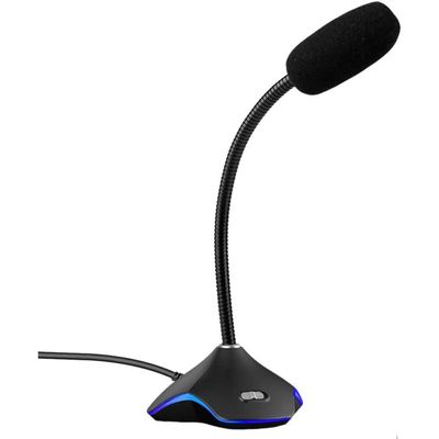 XIXIDIAN USB Computer Microphone, Plug &Play Desktop Omnidirectional Condenser PC Laptop Mic with LED Indicator