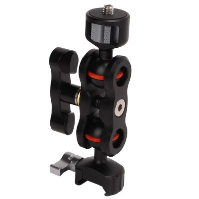 Adjustable Friction Articulating Magic Arm, 360 Degree Super Clamp Camera Mount with 1/4 Inch Screw Mout, Magic Arm Butterfly Clip, for Field Monitors, LED Lights, Audio Equipment