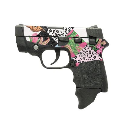 MightySkins Glossy Glitter Skin Compatible with Smith & Wesson M&P Bodyguard 380 (Green or No Laser) - Cat Tile | Protective, Durable High-Gloss Glitter Finish | Easy to Apply | Made in The USA