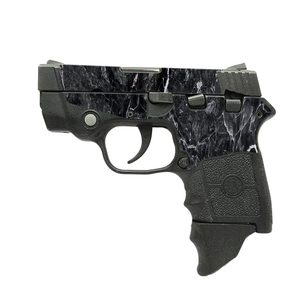 MightySkins Skin Compatible with Smith & Wesson M&P Bodyguard 380 (Green or No Laser) - Onyx Marble | Protective, Durable, and Unique Vinyl Decal wrap Cover | Easy to Apply | Made in The USA