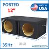 12" Dual Center Vented Ported Sub Box Subwoofer Enclosure Speaker Box Car Audio view 2
