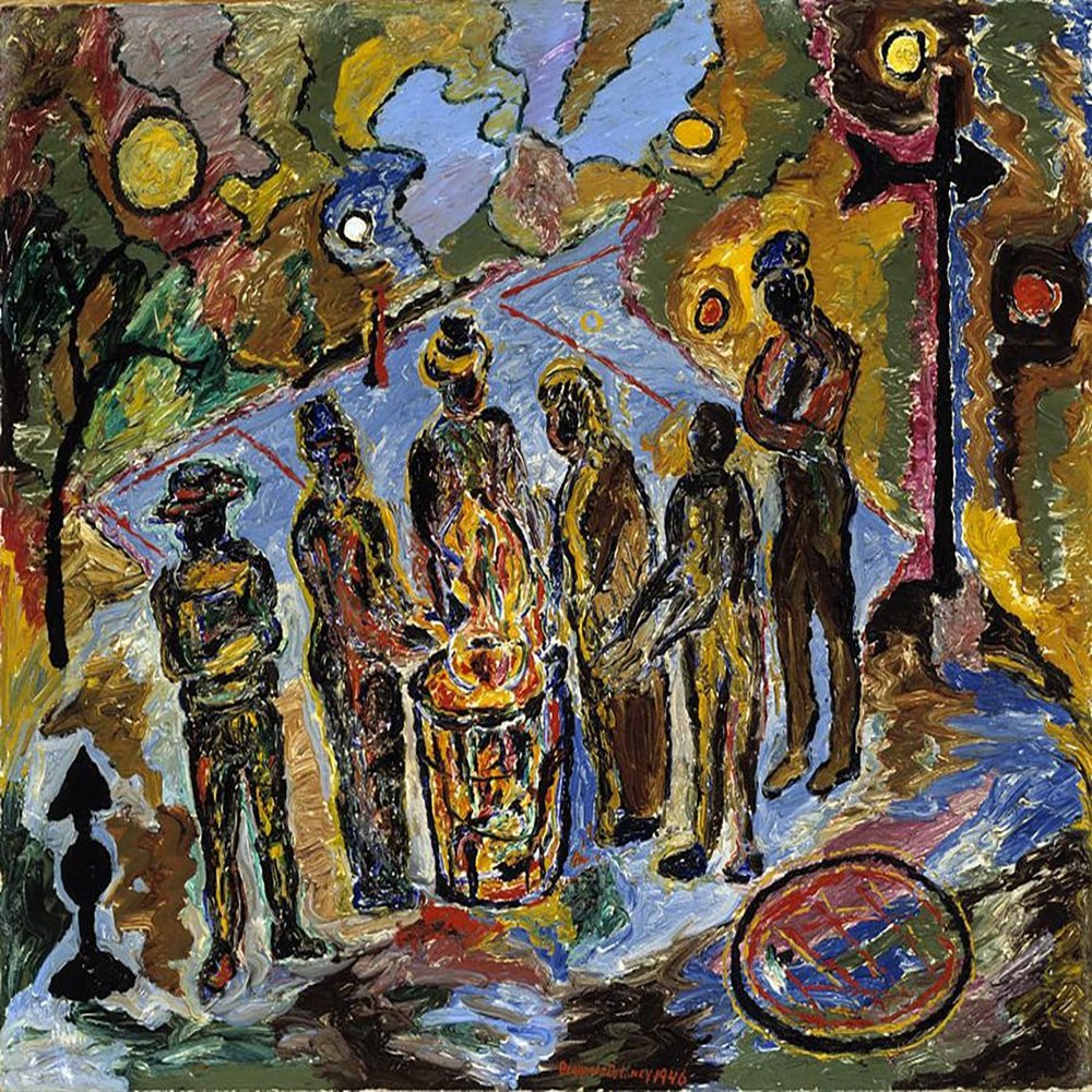 Beauford Delaney : Can Fire in the Park : 1946 : Archival Quality Art Print