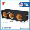 8" Triple Sealed Sub Box Subwoofer Enclosure Made by Ground Shaker Speaker Box view 2