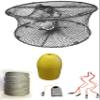 KUFA Sports Foldable Prawn Trap (Stretched Mesh Size:1-3/4") with 400' Rope, Yellow Float, Plastic Vented Bait Cage & Harness Combo (PRN59+PBLH3) view 1
