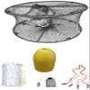 KUFA Sports Foldable Prawn Trap (Stretched Mesh Size:1-3/4") with 400' Rope, Yellow Float, Plastic Vented Bait Cage & Harness Combo (PRN59+PBMH3) view 1