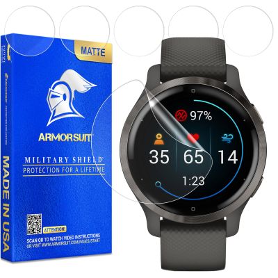 ArmorSuit 6 Pack for Garmin Venu 2S [Not for Garmin Venu 2] (2021) Anti-Glare Screen Protector MilitaryShield Matte Film - Made in USA