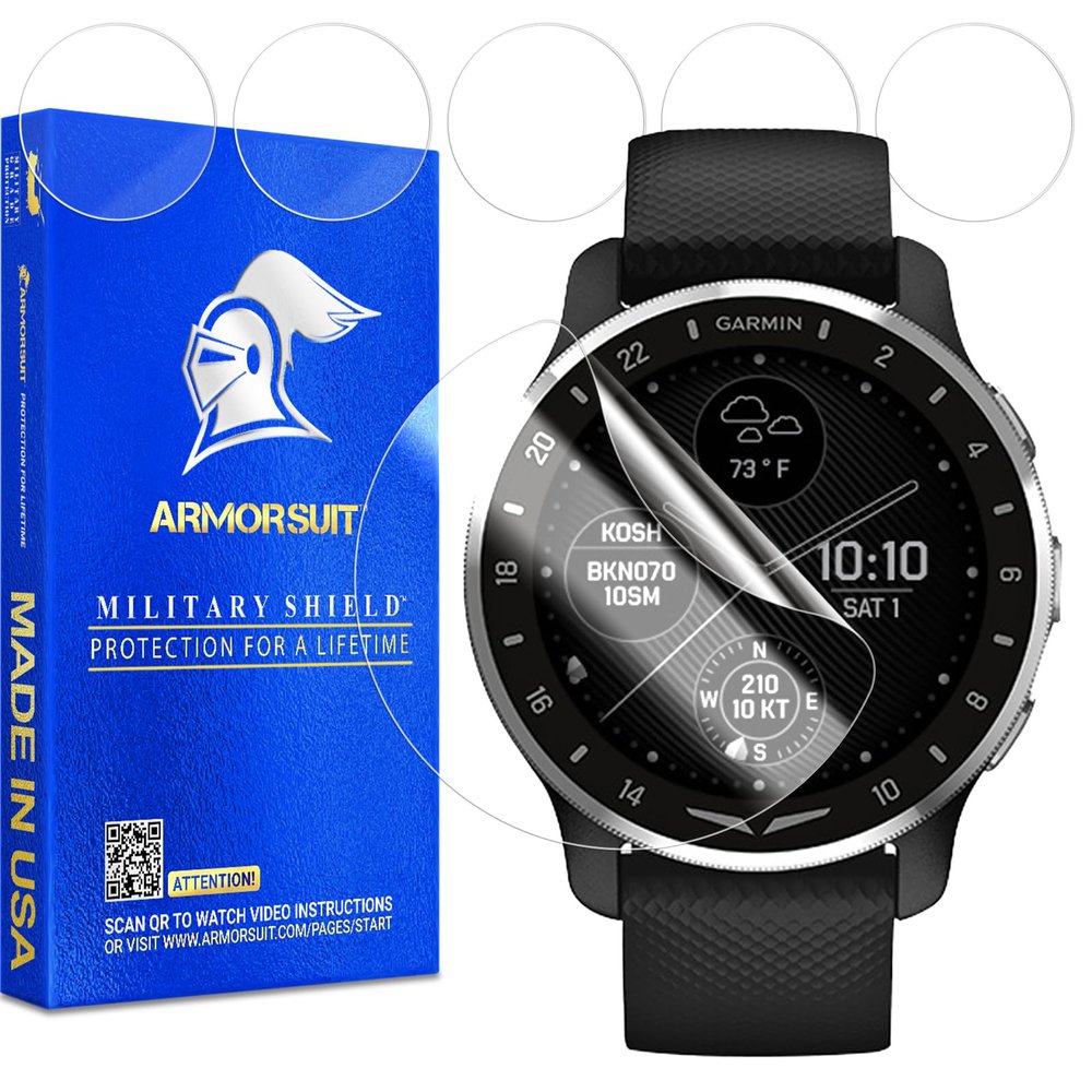 ArmorSuit 6 Pack for Garmin D2 Air X10 Aviator 33mm Screen Protector MilitaryShield HD Clear Film - Made in USA