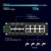 Centopto Industrial 14-Port Ethernet Switch - 8x RJ45 10/100/1000Mbps, 4x SFP, 2x 10G SFP+, DIN Rail Mount, Unmanaged, 10Gbps Fiber view 2