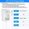 TKDY 24V 1A Power Supply Adapter White with 5 Tips, 24W AC 100-240V to DC 24 Volt Power Cord, Class 2 Switching for LED Light Strip, String Lights, Soundbar, Massage Gun and More. view 2