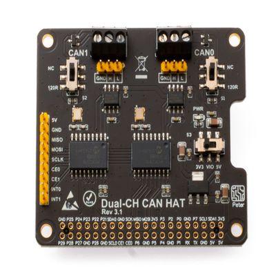 XICOOLEE Dual-CH,Can Bus Expansion HAT for Raspberry Pi, with 2-Channel CAN Interface Communication, Dual Chips MCP2515 and ATA6561