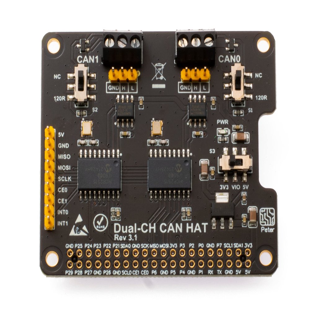 XICOOLEE Dual-CH,Can Bus Expansion HAT for Raspberry Pi, with 2-Channel CAN Interface Communication, Dual Chips MCP2515 and ATA6561