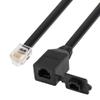 GINTOOYUN 6P6C Extension Cable with Cap RJ12 Crystal Head Cable Male to Female with Dust Cover Black 35CM view 1