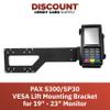 DCCStands Pax S300/SP30 PIN Pad VESA Lift Mounting Bracket for 19" - 23" Monitor, Long S-Bracket, Screw-in Installation, Black view 2