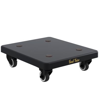 Ccsh Speaker Stand Heavy Duty Speaker Cart with 4 Lockable Wheels, Mini Flat Universal Surround Sound Speaker Stand for Home Office Theater Studio Corner (Color : Black, Size : 25cmx35cm)
