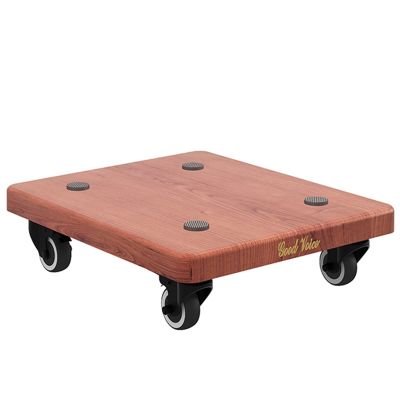 Ccsh Speaker Stand Heavy Duty Speaker Cart with 4 Lockable Wheels, Mini Flat Universal Surround Sound Speaker Stand for Home Office Theater Studio Corner (Color : Brown, Size : 35cmx35cm)