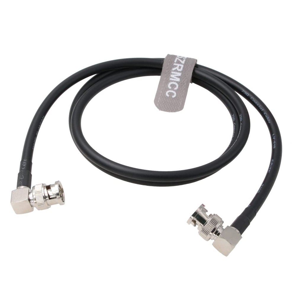 SZRMCC 12G HD SDI Video Cable Right Angle BNC Male to Male Connectors 4K Coaxial Cable LV-61S 75 ohm for ARRI RED Camera Monitor Blackmagic HyperDeck (2m/6.5ft)
