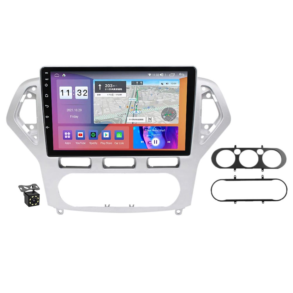 9 Inch Android 11 Car Stereo for Ford Mondeo 4 Mk4 2006-2010 Car Radio Multimedia Player with GPS Navigation/Bluetooth/FM/Mirror Link/Carplay/Steering Wheel Control+Backup Camera,M700s/8+128g