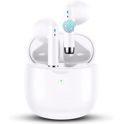 SGNICS TWS Wireless Bluetooth 5.0 Earbuds with Charging Case for Kyocera DuraForce Ultra 5G in-Ear Earphones Headset with Mic and Touch Control - White