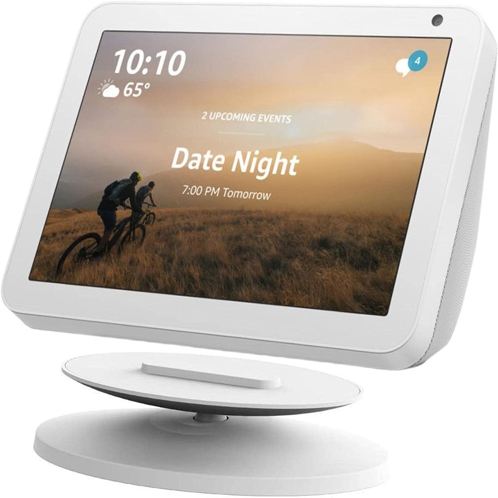 Sintron Smart Display Stand for Show 5 & 8 (1st & 2nd Gen) Adjustable Magnetic Stand Mount for Show 8 & 5 with 360 Degree Rotation Tilt Function & Anti-Slip Base (White), Compatible with iPhone Models