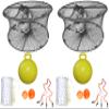 2-Pack of KUFA Sports Foldable Prawn Trap (Stretched Mesh Size:1-3/4") with 400' Rope, Yellow Float, Bait Bag & Harness Combo ((PRN59+PAS5+HA2) X2) view 1