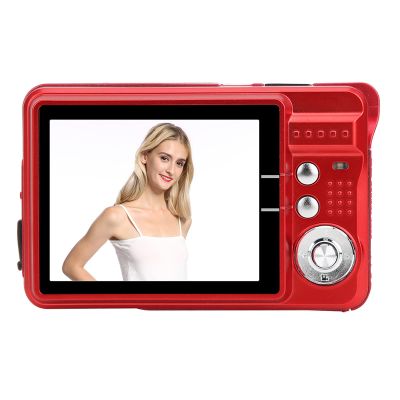 Vlogging Camera, Digital Camera Lightweight and Portable Built in Microphone for Holiday Birthday Teens Children Beginners(Red)