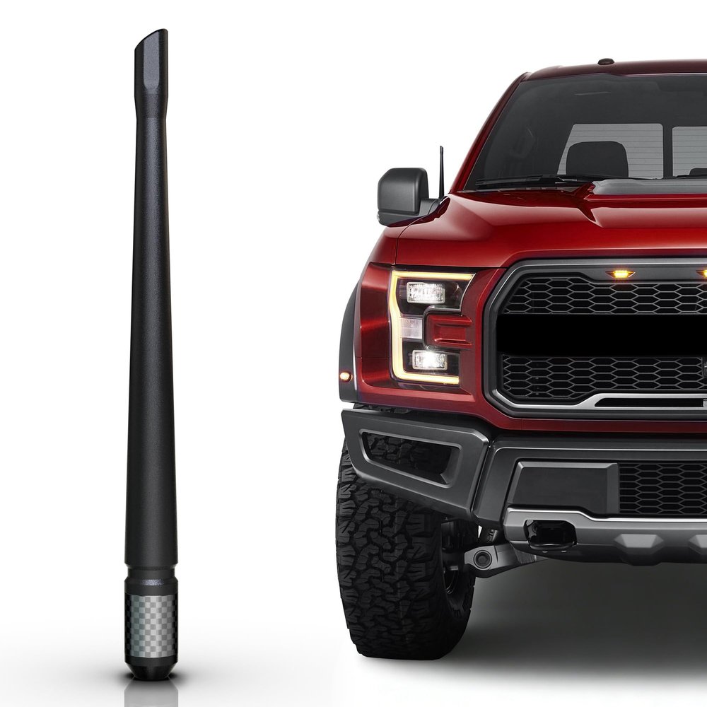 TEKK Carbon Fiber Short Antenna Compatible with Ford F250 Pickup Truck 2009-2026/7.9 Inches Premium Flexible Rubber/Designed for Enhance FM/AM Radio Signal Reception