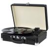 Vinyl Record Player, 3 Speeds Belt Driven Suitcase Portable Turntable for Vinyl Records with Built-in Speakers/RCA Output/Aux in/Headphone Jack/ 45 Adapter Black view 1