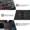 Vinyl Record Player, 3 Speeds Belt Driven Suitcase Portable Turntable for Vinyl Records with Built-in Speakers/RCA Output/Aux in/Headphone Jack/ 45 Adapter Black view 3
