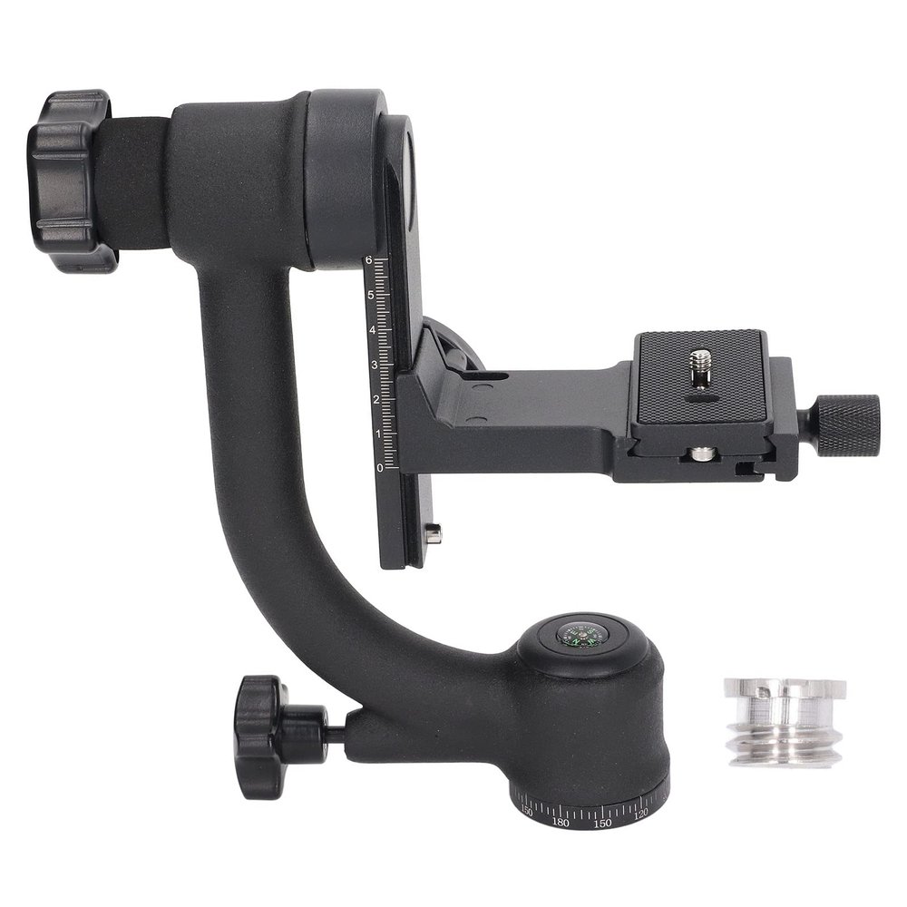 Tripod Head 360 Degree Vertical Omnidirectional Cantilever Rotating Ball Head with Quick Release Plate 1/4 3/8in Interface for Outdoor Bird Wildlife Photography