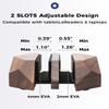 Nuvograin Dual Laptop Holder Adjustable Vertical Laptop Stand, 2 Slots MacBook Stand Wood,Wooden Laptop Stand,Vertical Laptop Holder for Desk, Widen Dock Fits All MacBook/Surface pro view 4