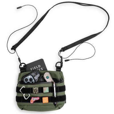 TACTICAL_GEEK Cache L2 EDC Sling Bag, Potable Nylon Crossbody Bag Organizer, EDC Molle Bag, Multifunctional Shoulder Small Bag for Daily Hiking Carry, Green
