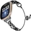 Bling Diamond Bracelet Compatible with Fitbit Versa 4/Sense 2,Metal Classy Bands Stainless Steel Wrist Bands Waterproof Strap for Fitbit Versa 4 Band for Women (Black) view 1