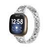Compatible with Fitbit Versa 4 Bands, Replacement Stainless Steel Strap Adjustable Metal Wristbands for Fitbit Versa 4Smartwatch (Silver) view 2