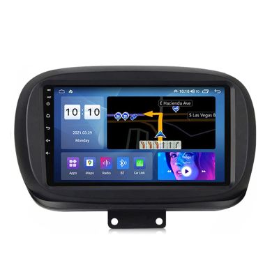 Android car Stereo Double din with GPS Navigation for Fiat 500X 2014-2020 with 9'' Touch Screen Car Head Unit Support BT/WiFi/Mirror Link/Steering Wheel Control