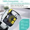 NineLeaf 3 Pack Compatible Industrial Tape Replacement for DYMO Rhino 18431 Black on Yellow 9mm Vinyl Permanent Label Tapes 3/8" x 18' for Rhino 5200 4200 1000 3000 5000 6000 Label Makers view 2