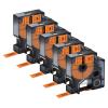 NineLeaf 5 Pack Permanent Industrial Black on Orange Vinyl Label Tape Compatible for DYMO 18435 12mm(1/2") x5.5m(18ft) use in Rhino 1000 3000 5200 4200 5000 6000 3M PL100 PL200 PL300 Label Maker view 1