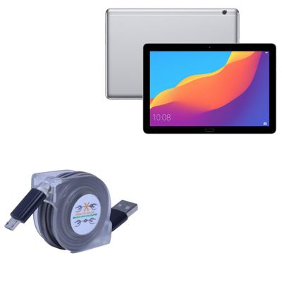 BoxWave Cable Compatible with Honor Pad 5 10.1 - miniSync, Retractable, Portable Sync Cable